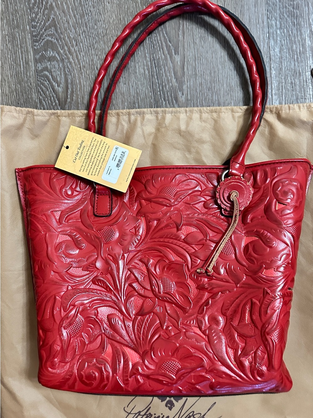 Patricia Nash Leather Cutout Adeline Tote Bag Purse New with tags - Picture 11 of 11